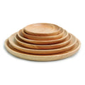 Creative Hot Sell Handmade 30cm Round Acacia Wood Eco-Friendly Dessert Dish 100pcs MOQ