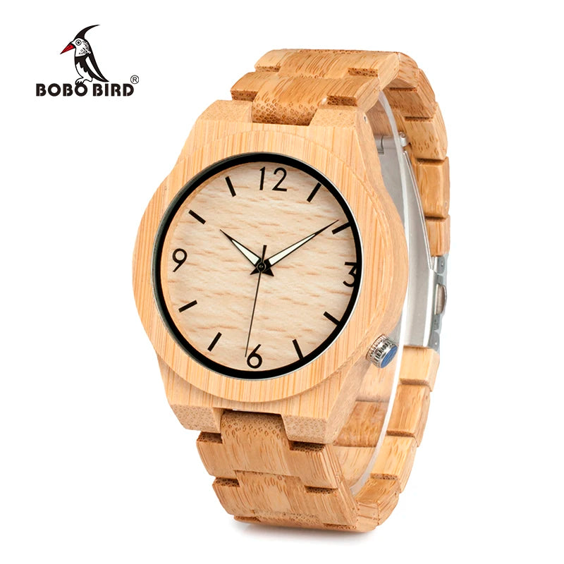 Full Wood OEM Low MOQ Accepted Men Wood Watch Bamboo