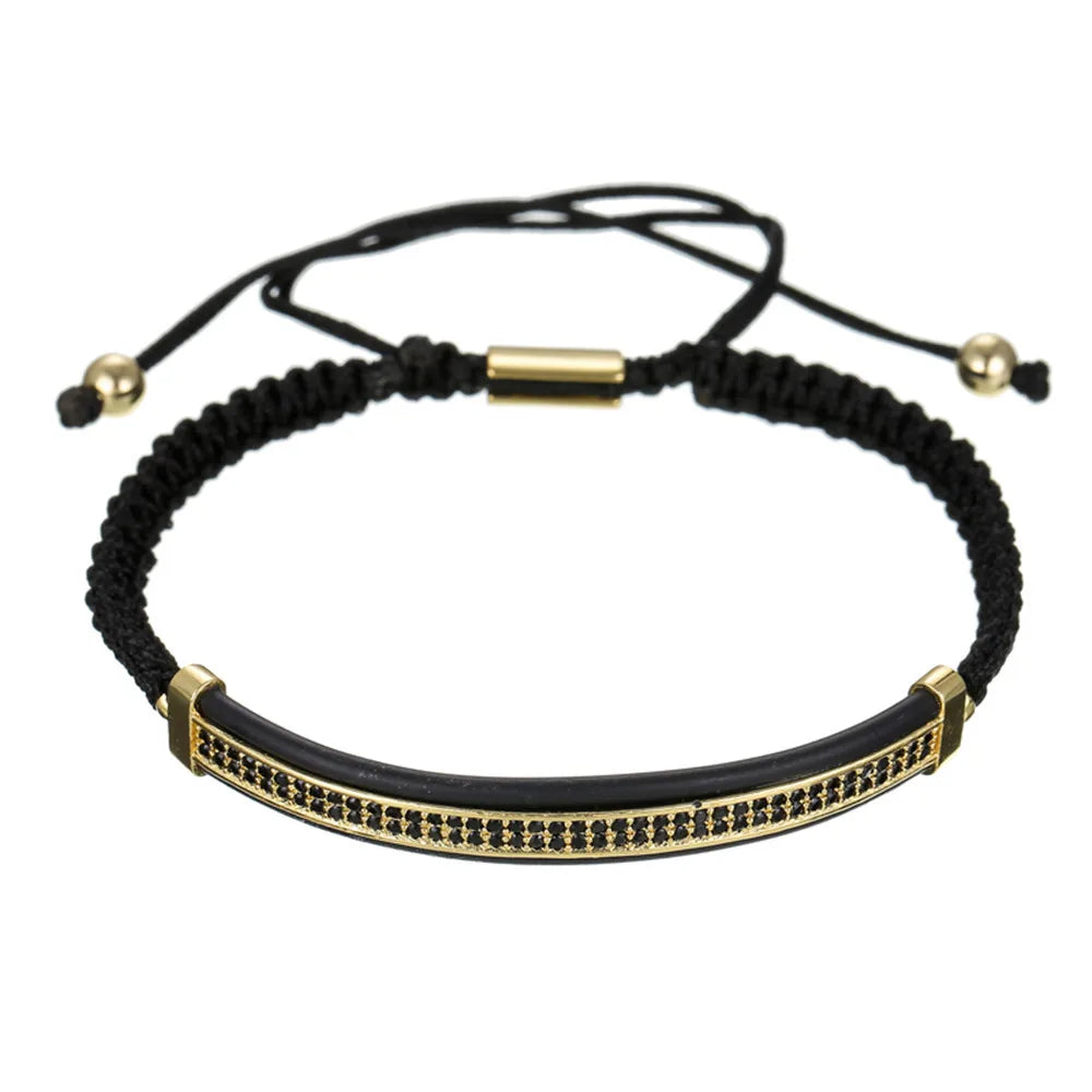 Macrame Rope  Adjustable Rose Gold Silver  Anil Arjandas Micro Pave Cz Crown Macrame Bracelets