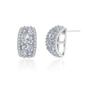 LUOTEEMI Clip on Bijoux Fashion Design Earrings Cubic Zirconia Earrings Jewelry for Women Colorful Earrings