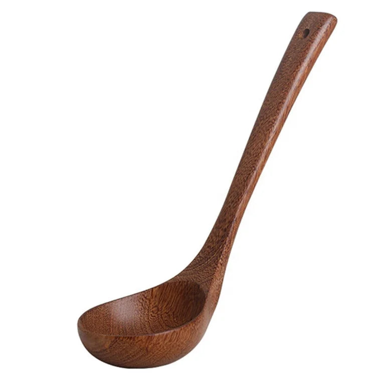 Hot Selling Natural Chicken Wing Wood Handmade Nonstick Dishwasher & Microwave Safe Home Kitchen Cooking Ladle