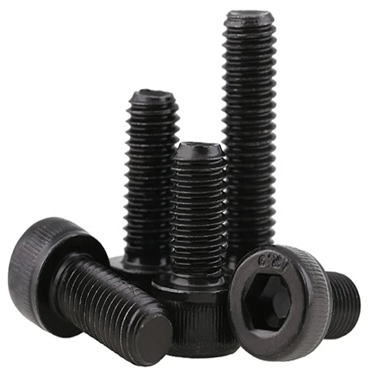 M1.6 M2 M3 M4 M5 M6 Black Grade 12.9 Steel DIN912 Hexagon Hex Socket Cap Allen Head Bolt Screw Metric Thread L=2-80mm