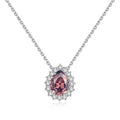 CZCITY Link Chain 925 Sterling Silver Water Drop Pendant Necklaces for Women Gifts  Fine Jewelry Topaz Gemstone Collares