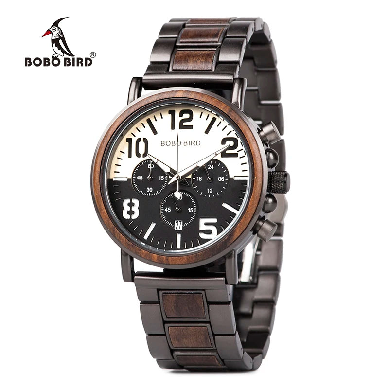 BOBOBIRD 2022 Wooden Watch  Timepieces Personalized Chronograph Dropshipping Men Luxury Watch Custom Watches