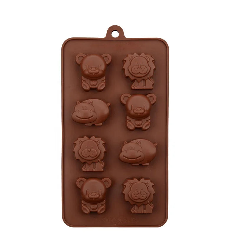 8 Cavity Mini Animal Shape Wholesale 100% Food Grade Non-Stick Silicone 3D Custom Chocolate Mold