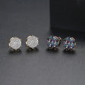LUOTEEMI Bridal Stud Earring CZ Women and Men Earring Multicolor Tiny CZ Paved Jewelry Cubic Zirconia 3A Stud Earrings
