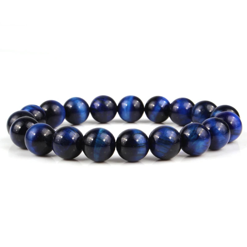 AAA Grade Coloured Tiger Eye Stone Bracelet Blue Tiger Eye Bracelet for Man