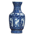 Home Decor Chinese Handpainted Antique Blue and White Porcelain Ceramic Vase for Indoor