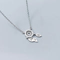 925 Sterling Silver Dreamcatcher Feather Charm Necklace Pendant Women Dream Catcher Pendant Statement Choker Necklace