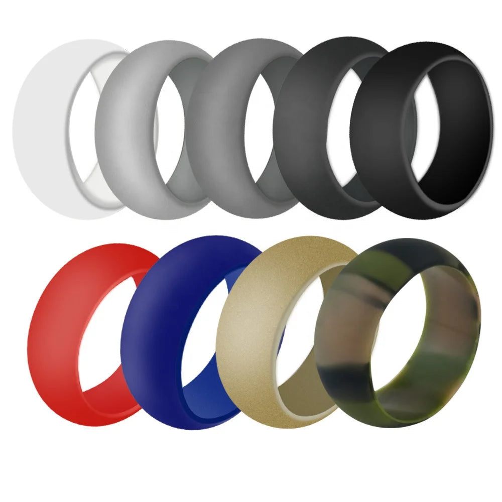 MECYLIFE Silicone Wedding Ring for Men Engagement Rubber Band Ring Fashion Men's Women's Silicone Ring