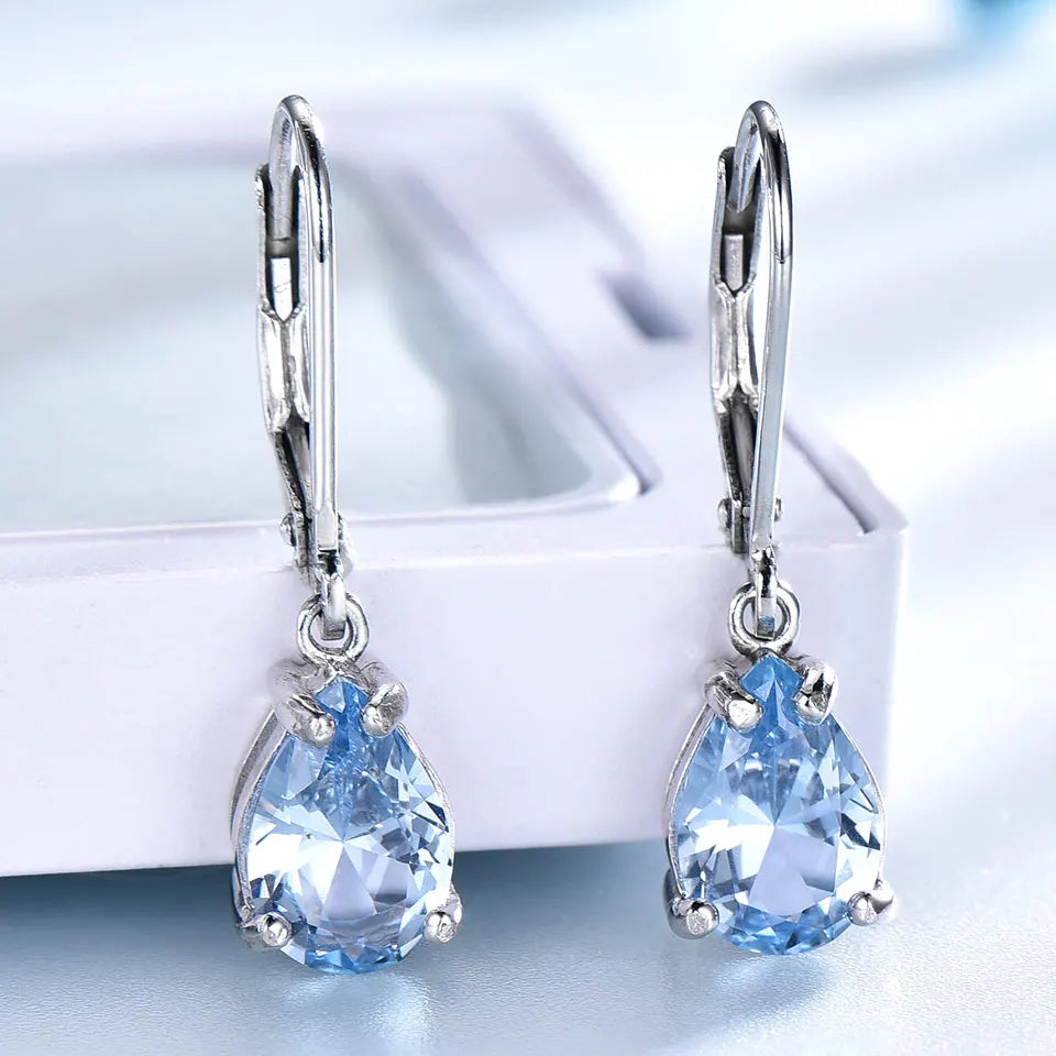 Hot Selling Good Quality Amethyst Earings Fashion 925 Sterling Silver Earring for Women 2021
