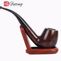 Wholesale Logo Ebony Wooden Smoking Pipe Handmade Black 9mm Filter Wood Pipe for Smoking