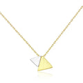 CZCITY Solid 925 Sterling Silver Double Created Triangle Pendant Necklace for Women Engagement Wedding Fine Jewelry Kolye