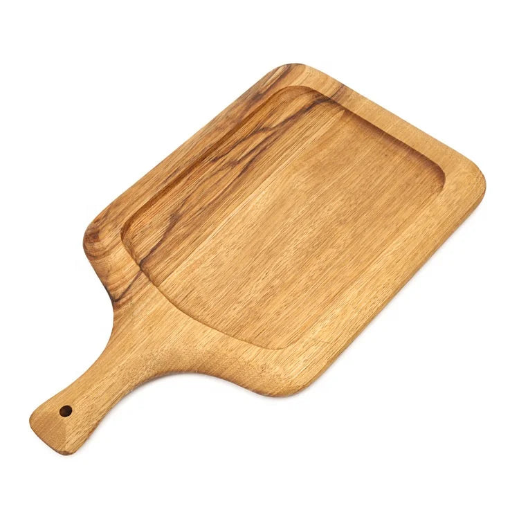 Creative Hot Sell Handmade Zebra Wood Pastry Bread Board with Handle Plant Oil Finish 38x21.5x2cm Simple Modern Design