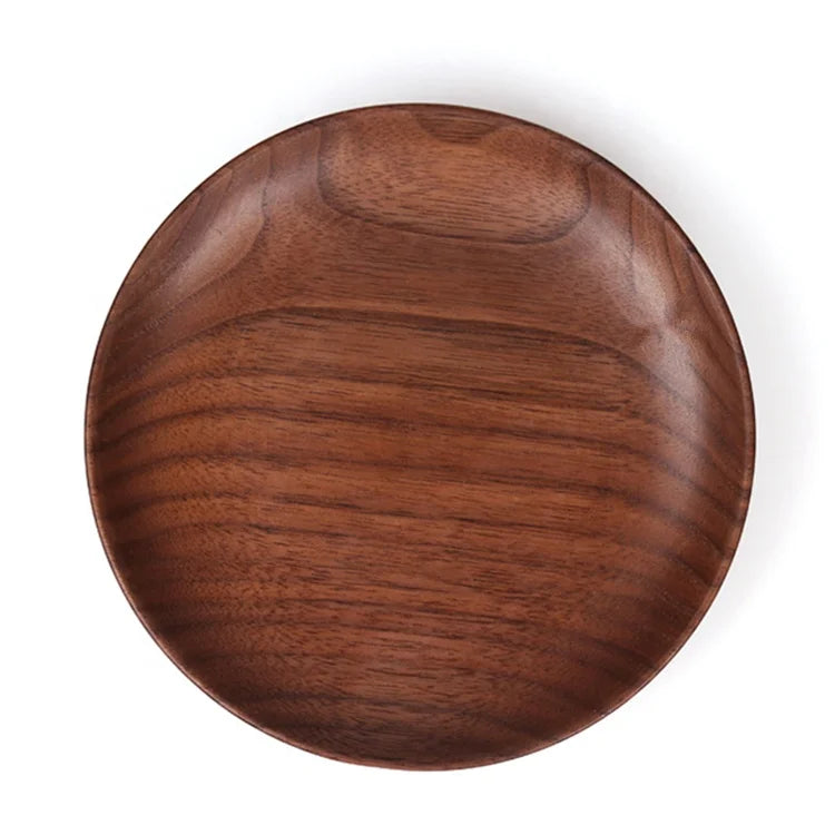 Creative Hot Sell Handmade Round 13cm Black Walnut Wood  Dessert Dish