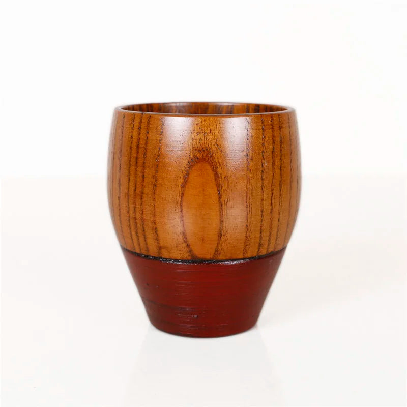 Simple Japanese Style Handcraft  Natural Jujube Wood  Handleless Drinkware Tea Mug