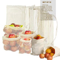 Mesh Bags Set of 10 Reusable Produce Bags Eco Friendly Double Sewing Grocery Storage Bags for Shopping Biodegradable Washable