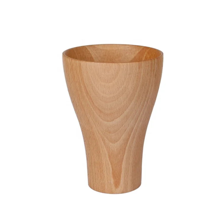 Creative Hot Sell  Beech Wood Handcraft  Tea  Coffee Beer Mug
