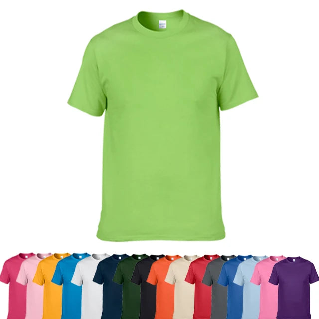 Blank O-neck White T-shirt Top Quality Sport Gym 100% Cotton for Man Casual Woven Short Blank Tshirts Regular Fit Knitted
