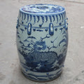 High Quality Hand Painted Blue and White Folksy Country Life Pattern Porcelain Ceramic Outdoor lion  Chinese Garden Stool