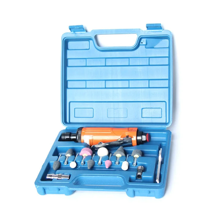 16pcs Sets of Mini Air Die Grinder Air Angle Grinder Kit Car Tire Repair Tools Pneumatic Polisher for Grinding and Sanding