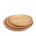 Creative Hot Sell Handmade 24cm Round  Rubber Wood  Dessert Dish