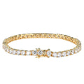 Wholesale Hip Hop Brass Material Fully CZ Paved Platinum Plated 3mm 4mm 5mm Diamond Tennis Bracelet