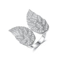 LUOTEEMI Adjust Angel Wing Finger Ring for Girls Tiny CZ Paved Luxury Female Rings for Girls