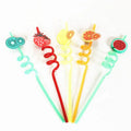 Fashional DIY  Decorative  Plastic Reusable  0.5*26 cm Fruit Drinking Straw