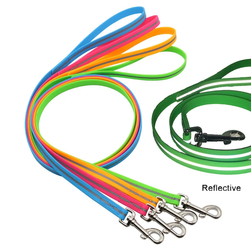 2025 Hot Sale Customized Logo Heavy Duty Smart Dog Leash Quick Release Nylon Reflective PVC Plastic Pet Leash Waterproof Factory