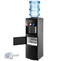2-in-1 Stainless Steel Electric Water Cooler Dispenser Hot & Cold Water with Built-in Ice Maker for Household Outdoor Hotel Use
