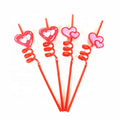 Fashional DIY  Decorative  Plastic Reusable  0.6*26 cm Valentine Drinking Straw