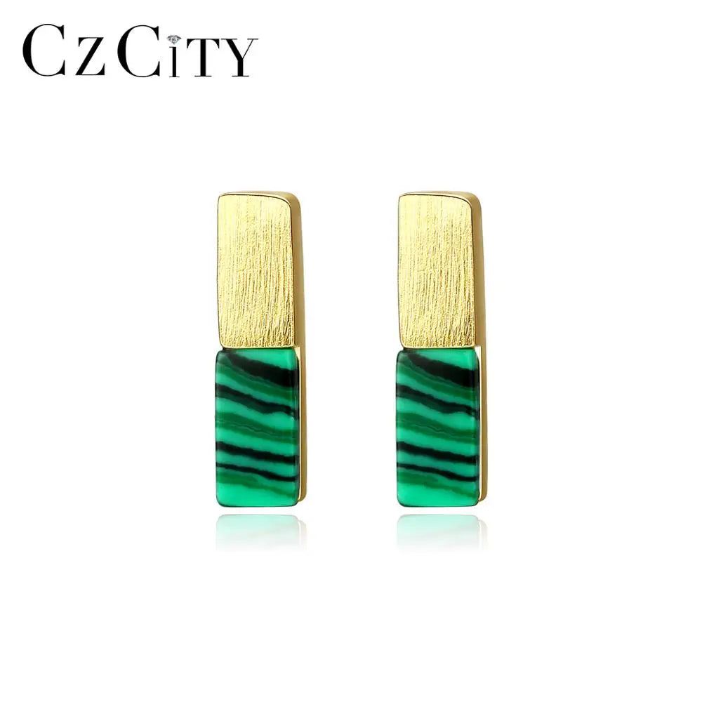 CZCITY Pure Brush 925 Sterling Silver Post Dainty Mini Bar Stud Earrings for Women Fine Jewelry Created Turquoise Brincos