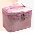 Large Capacity Handbag-Style Quadrangle Cosmetic Bag with Mirror Travel Makeup Bag for Women
