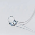 925 Sterling Silver Pendant Necklace Simple White Crystal Necklace