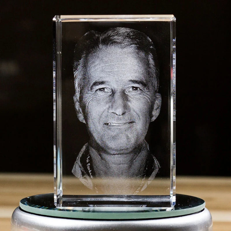 Clear 3D Laser Engraved Crystal Cube Photo Frame Souvenir Gifts Wholesale