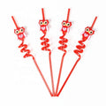 Food Grade Decorative Artificial  Plastic Reusable  0.6*26 cm Owl Drinking Straw