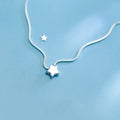925 Sterling Silver Star Charm Pendant Necklaces for Women Fashion Jewely Small Choker Necklaces Accessories