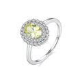 CZCITY Women 925 Sterling Silver Anillos Princess Diana William Kate Middleton's Synthetic Yellow Topaz Engagement Ring