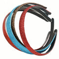 30pcs 10 Colors Gold Silver Glitter Headband 1.5cm Metallic Fabric Covered Plastic Hairband Non-slip Hair Band Women Hair Hoop