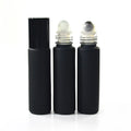 4ml 6ml 8ml 10ml Steel Roller Ball Perfume Essential Oil Frosted Matte Black Glass Roll on Bottle with Aluminum Cap