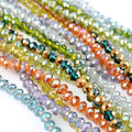Shapenty Many Colors 4mm 6mm 8mm Wholesale Briolette Crystal Glass Beads for Jewelry Making Faceted Rondelle Shape