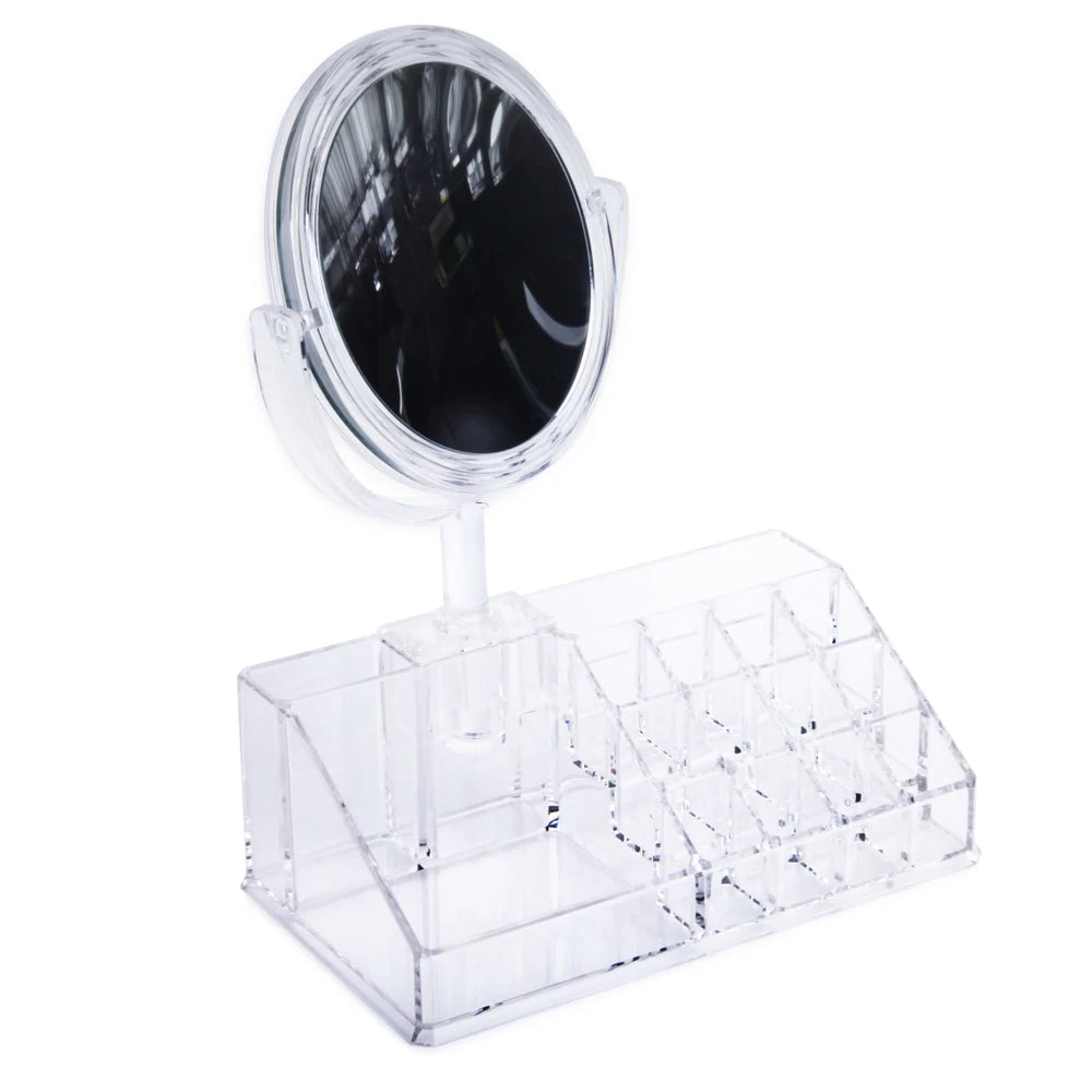 Wholesale Multi-Function Desktop Organizers Acrylic  Makeup Organiser & Mirror