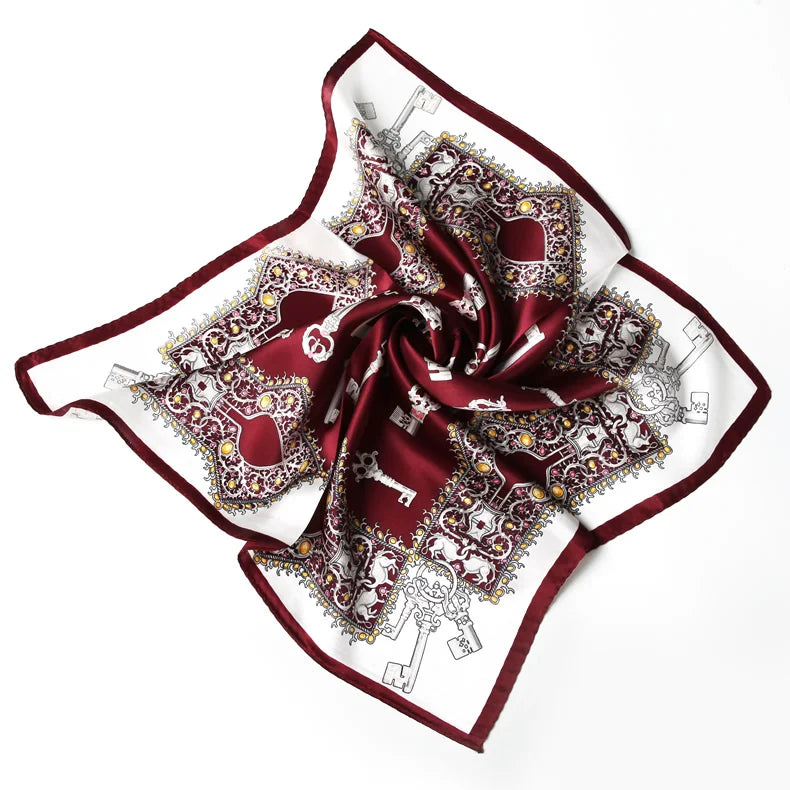 100% Pure Recycled Polyester Scarf  Satin Silk Custom Sublimation Print Bandana Hair Scarf