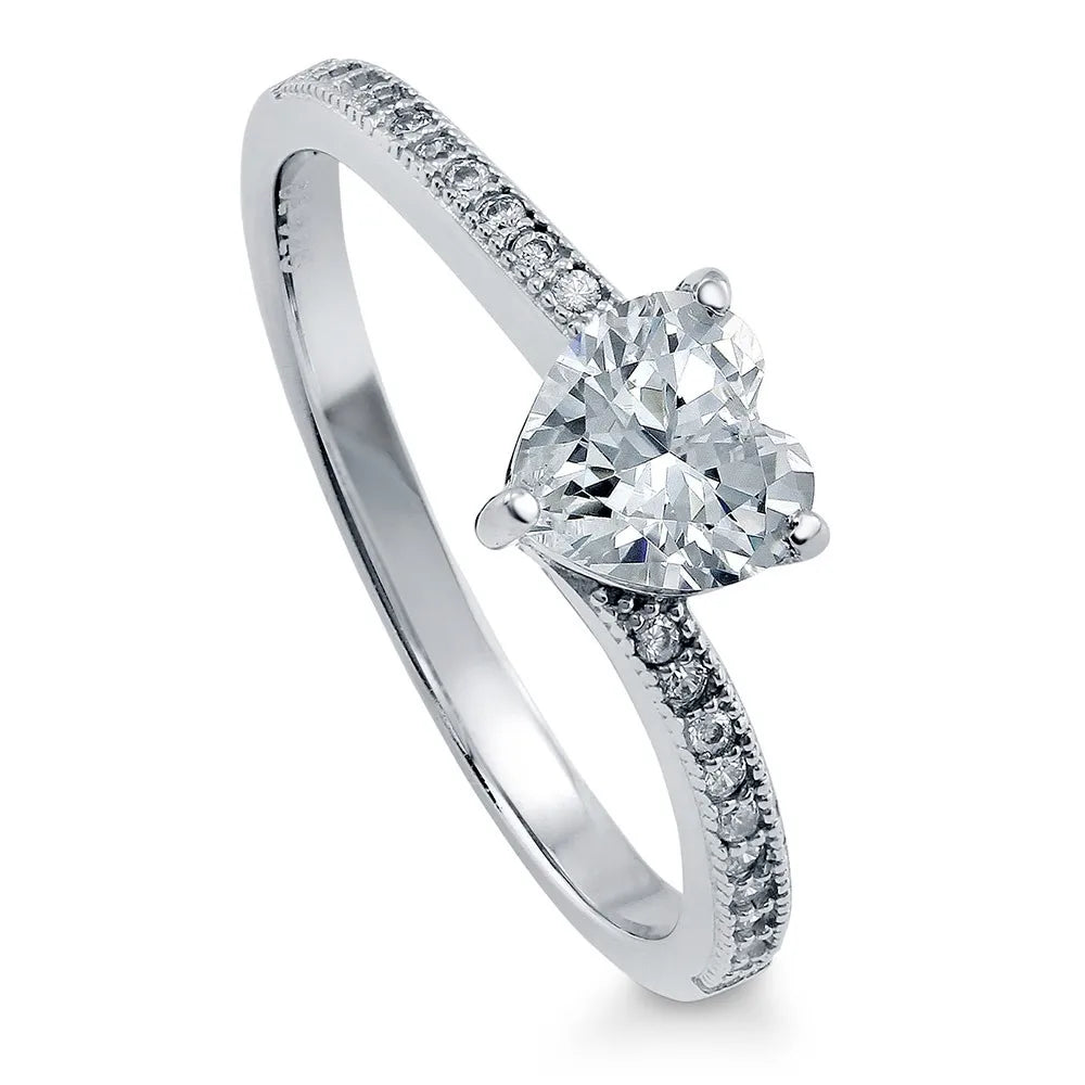 High End Fine Wholesale Wax Molds 925 Silver Rings for Women Heart