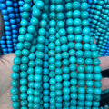 Loose Gemstone Hubei Turquoise Stone Beads 8mm Natural Blue Turquoise Stones for Jewelry Making