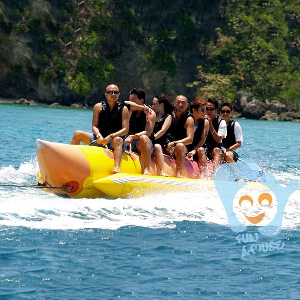 Hot Sale Banana Float Inflatable Water Games Flyfish Boat 4.3x3.7x0.9m PVC