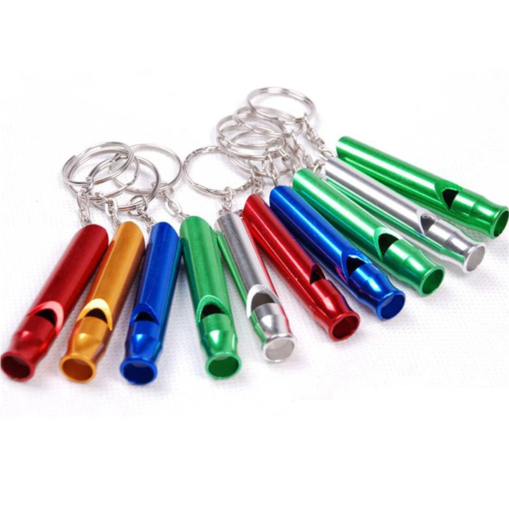 Promotional Gifts Colorful Metal Whistle Emergency Aluminum Whistle Outdoor Camping Hiking Boating Hunting Fishing Keychain