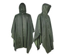 Green Adult PVC Poncho With Free Logo Outdoor Waterproof Polyester Reusable Raincoat Camping Rain Poncho