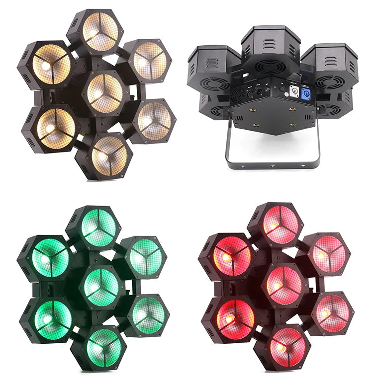 7X40W COB Full Color Retro Stage Light DMX Control Atomic Vintage Halogen Effect Retro Dj Light